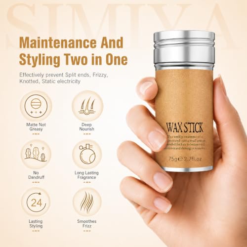 Image of Hair Wax Stick for Women & Men - Hair Slick Back Stick, Anti-Frizz and Fly Away Hair Tamer, No Residue Hair Finishing Stick for Flyaways, All Day Hold Styling Product for Smoothing Hair Strands. (150 gm)