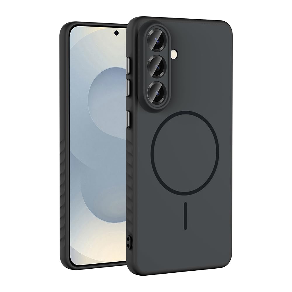 Zore Galaxy ile uyumlu S26 Plus Kılıf M-safe Şarj Özellikli Zore Tea Kapak Siyah