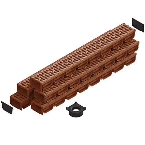 Canaleta desague con rejilla de plastico Spark 2 color Terracota Kit 5...