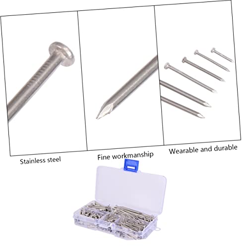 460 piezas de clavos redondos de acero inoxidable para manualidades y carpintería, plateados miniatura 3