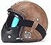 Helmet Personalidad Hecha a Mano Jet Motorcycle Open Face 3/4 Half, Moto Chopper Cruiser Scooter Bobber Vintage Harley Crash Half Helmets Unisex con máscara -LWAJ