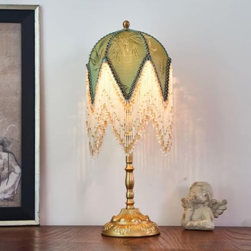 Lampe de Table rétro à Pampilles de Style français, veilleuse, Lampe de Bureau Vintage, éclairage décoratif de Table de Chevet pour Chambre à Coucher,...