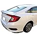 IKON MOTORSPORTS, Rear Lip Splitters Compatible with 2016-2021 Honda Civic Sedan(Exludes Si Model), Unpainted Black PP Polypropylene Rear Bumper Lip 2PC