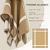 Wool Blanket & Throws 90% Wool Warm Blanket Soft Couch Blankets 75x55 Twin Throw Blankets for Living Room, Camping, Outdoors, or Car Travel with Exquisite Box for Gift (Camel)