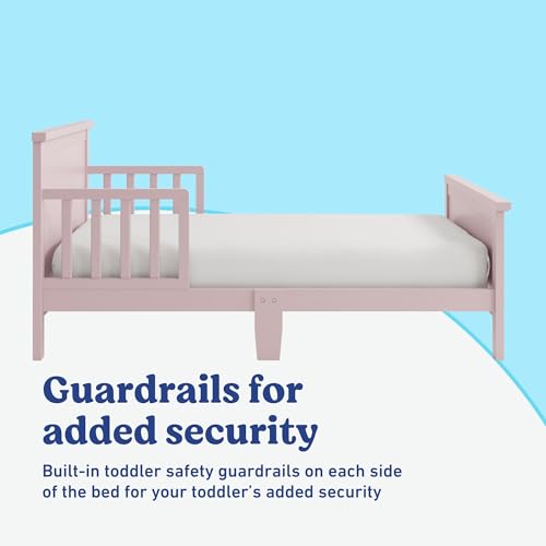 Image of Graco Bailey Toddler Bed (Blush) - Includes Bed Rail on Both Sides, Fits Standard-Size Crib and Toddler Bed Mattress, Baby Safety Alliance Verified, Solid and Sturdy Construction