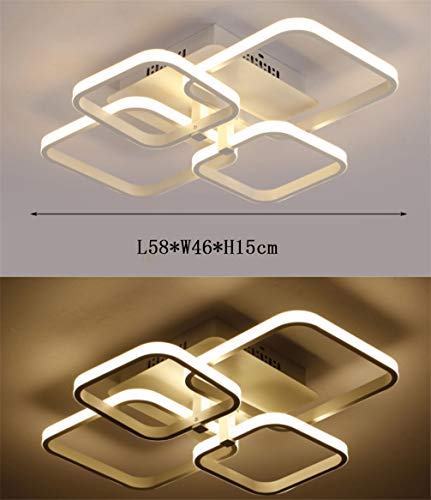 Plafonnier salon dimmable suspension intérieure carrée télécommande - 5
