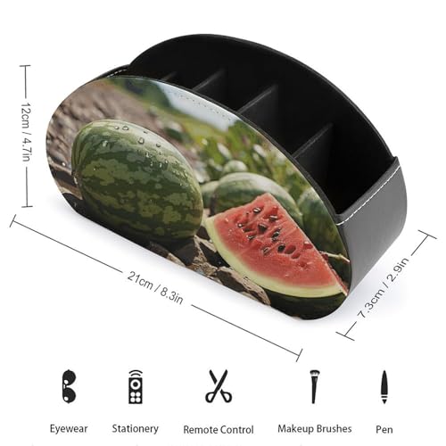 Support de télécommande au sol en similicuir chic avec rangements verticaux - 3
