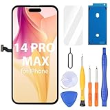 Ayake for iPhone 14 Pro Max Screen Replacement, 6.7 inch FHD LCD Display and Touch Digitizer Screen, True Tone Programmable, Face ID Remains (for A2651, A2893, A2896, A2895, A2894)