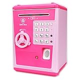 LIKE Toy Piggy Bank Safe Box Fingerprint ATM Bank ATM Machine Money Coin Savings Bank for Kids (Pink/Pink)