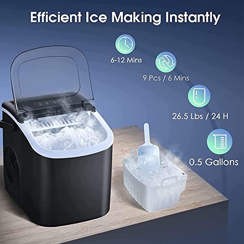 Máquina de hielo portátil para encimera, 25.5 lb/24h miniatura 4