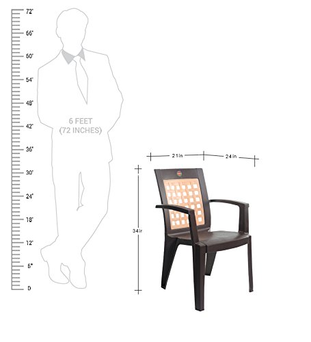 Image of Cello Impact Chair Set Pack of 2 - ice Brown | Strong and Durable | Easy to Clean | Chair for Living Room, Bed Room, Kitchen, Office Room, Outdoor | 3 Years Warranty
