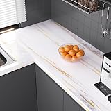 VaryPaper Marmor Tapete Weiß Grau Marmor Folie Selbstklebend 40cmx200cm Klebefolie...