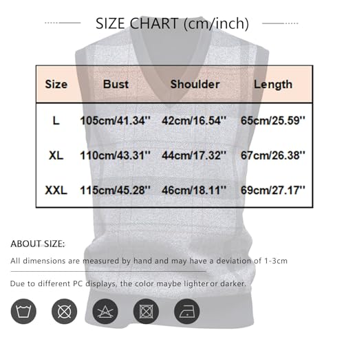 Men's Sweater Vest V-Neck Sleeveless Cable Knitted Cardigan Vest Slim Fit Men's Casual Business Vests Lightweight3