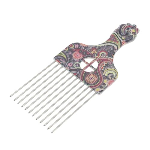 Peine metalico con diseño floral para cabello rizado miniatura 3