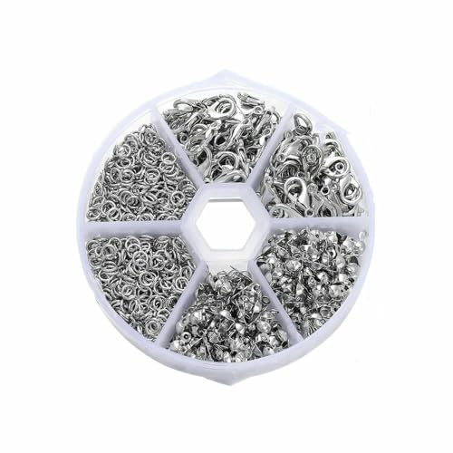 Kit para hacer joyas con cierre de langosta, anillos abiertos, engarces en los extremos, cuentas, pulseras, collares, accesorios, suministros - Set 03