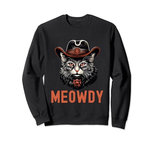 Meowdy Cat Cowboy Cowgirl Hat Amante della musica country Felpa
