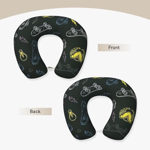Almohada de viaje cuello espuma poliéster negra miniatura 3
