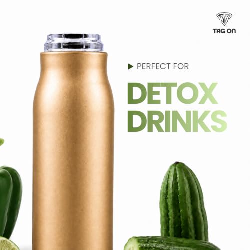 Image of 304 Stainless Steel Water Bottle 500 ml | Hot & Cold | Durable & Leak-Proof | For Office, Home, Kids, School For Women Men | 500ml water bottle | Gold