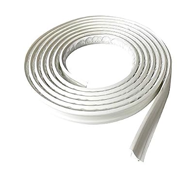 Instatrim 3/4 Inch (Covers 3/8" Gap) Flexible, Self-Adhesive, Caulk and Trim Strips for Floors, Ceilings, Countertops and More (White, 10ft Long, 1 Pack)