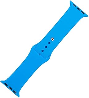 سوار ساعة عريض من السيليكون مقاوم للماء ومتوافق مع الساعات مقاس 38 ملم أو 40 ملم أو 41 ملم، لون أزرق
