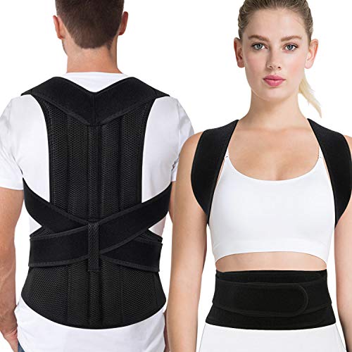 Back Brace Posture Corrector for Men and Women, Adjustable Upper & Lower Back Brace Spine Lumbar Support, Comfortable Back Braces for Posture Correction Pain Relief for Neck Back Shoulders(XL)
