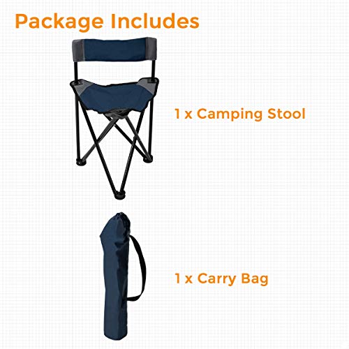Pacific Pass Folding Tripod Chair Lightweight Portable Camping Chair Easy Carried Sports Camp Chair with Carry Bag for Camping, Fishing, Hiking, Outdoor, Hunting