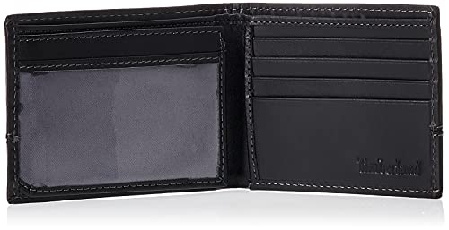 Carteira Híbrida Masculina Timberland Hunter de Couro com três dobras, Preto, Tamanho Único