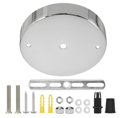 Image of Sangle Sopffy Pendant Light Canopy Kit, 4.7 Inches Ceiling Lighting Canopy Kit with All Mounting Hardware Modern Chandelier Ceiling Plate Cover for Pendant Lighting Fixtures (Silver, 4.7 inch)