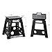 Delxo 16” Folding Step Stool,1 Pack Premium Heavy Duty Foldable Stool in Black for Adults,Portable Collapsible Plastic Step Stool,Non Slip Folding Stools for Kitchen Bathroom Bedroom