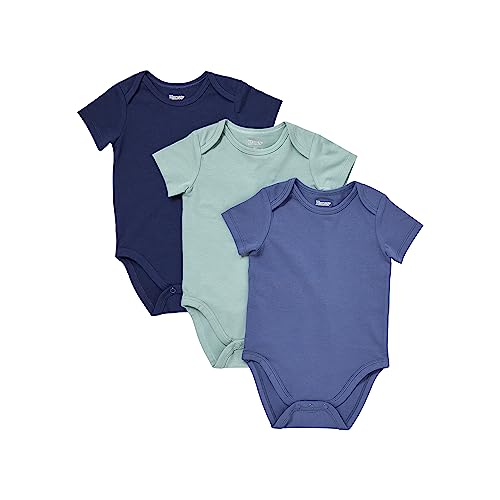 Hanes Unisex Baby Pure Comfort Short Sleeve Bodysuits, Infant Bodysuits, Boys & Girls, 3-pack