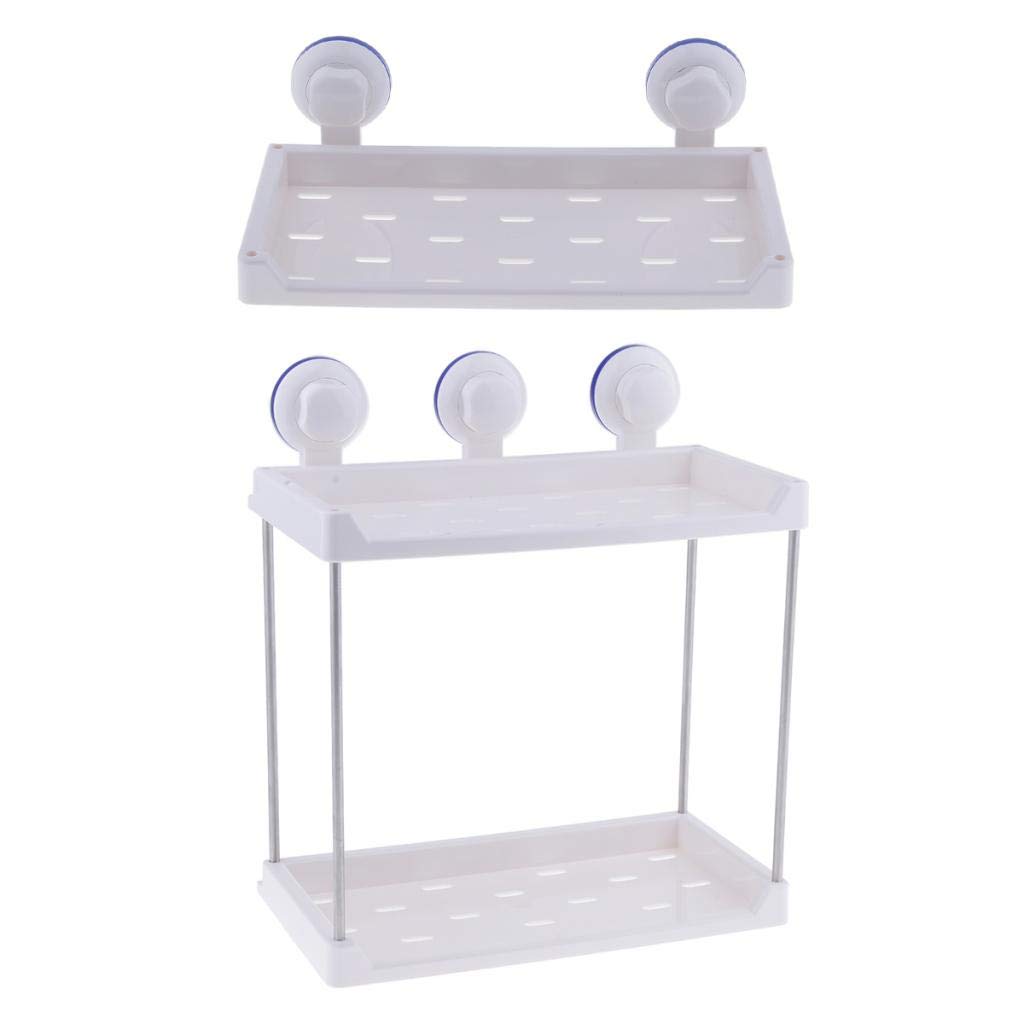 1 2 Tier Bath Rack Corner Shower Caddy Bathroom Organizer 1 Tier Rectangular 2