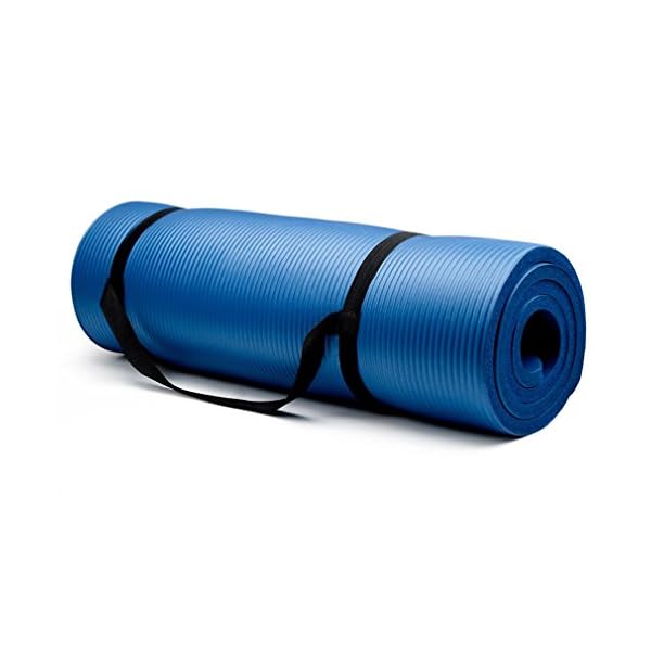 Crown Sporting Goods 3/4-Inch Extra Thick Yoga Mat with No Stick Ridge