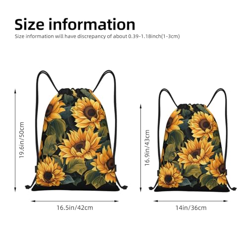 Drawstring Bag Lightweight Small Gym Bag for Women Sunflower Soccer Backpack for Sports Travel3