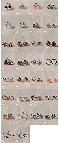 Surgical Stainless Steel Earrings Set Brand 60 Pairs Cute Earrings Ladies Popular Simple Hypoallergenic Swinging Korean Cute Studs Stars Flowers Small