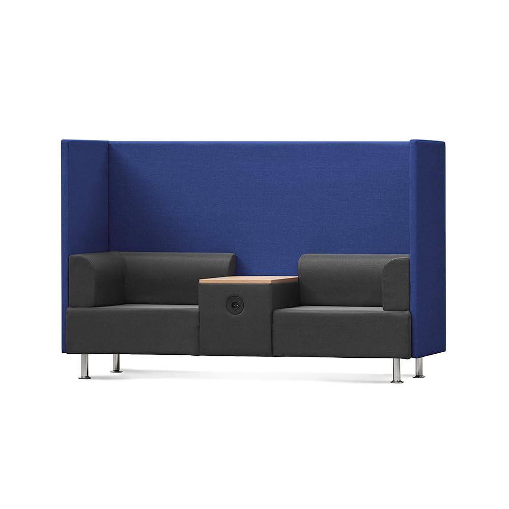 Rocada sofá Soft Seating acústico Doble + Mesa Color Negro/Azul