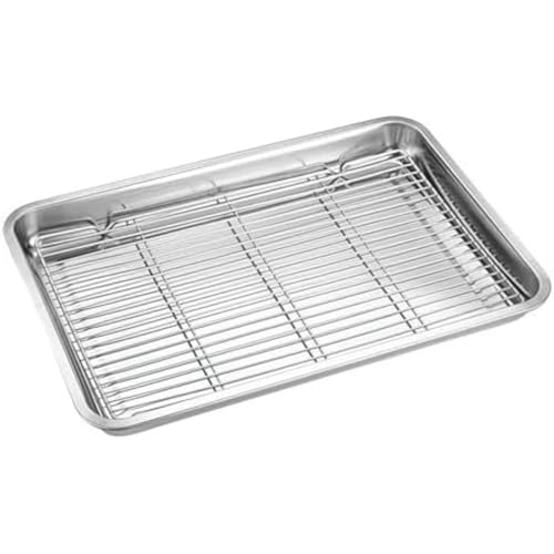 FWYTT 料理用です ステンレス製です 熱に強いです オーブン適用です 網つきです オイルコントロール台 オイルコントロール盤 調理です 揚げ物です 料理の用意をする 角盤です キッチントレイです 食洗機で洗えます ベーキングトレイです 水を漉す 油をろ