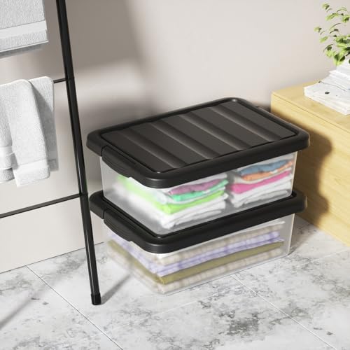 Boîtes de rangement verrouillables plastique transparent couvercle