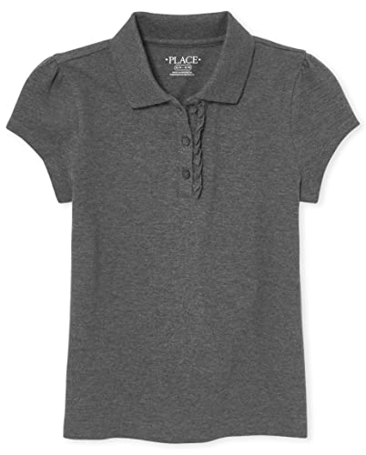Image of The Children's Place Girl's Short Sleeve Ruffle Pique Polo Shirt