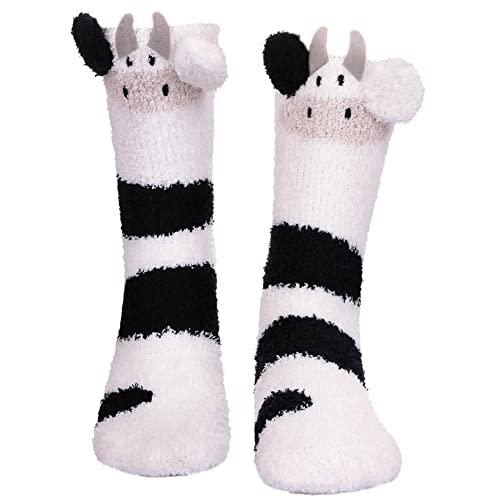 Yebing Fuzzy Socks For Women Fluffy Slipper Socks Winter Warm Cozy Plush Microfiber Home Animal Sleeping Socks - Main Image