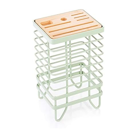 Vitinni Knife Caddy Pastel Mint Green Knife Storage Block Rack Stand Cover