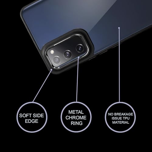 Image of A rtistque Ultra Hybrid Clear Back Cover Case for Samsung Galaxy S20 FE | Drop Protection | Transparent | Smooth TPU Sides - Black