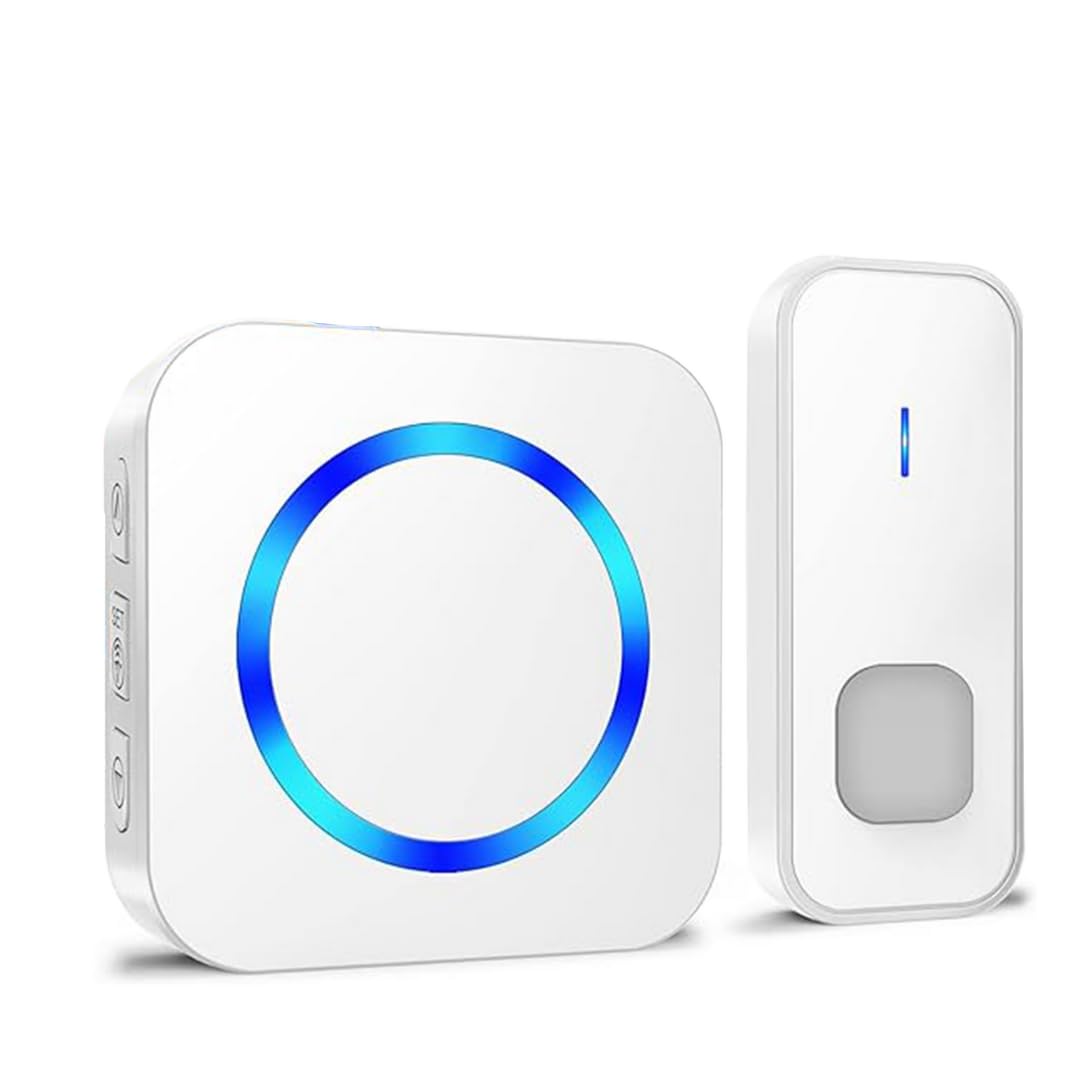 Elanberg Wireless Door Bell for Home Self-Powered Battery-Free Cordless Calling Bell with 55 Ringtones,LED Light-Smart Doorbell for Home Improvement (B0D1GF4FJG) Amazon Price History, Amazon Price Tracker