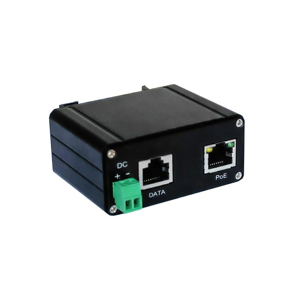 detee 35W 2.5Gbps Industrial POE Injector 12-60Vdc Input 55V 0.6A Output Passive Power Over Ethernet for Networking Devices