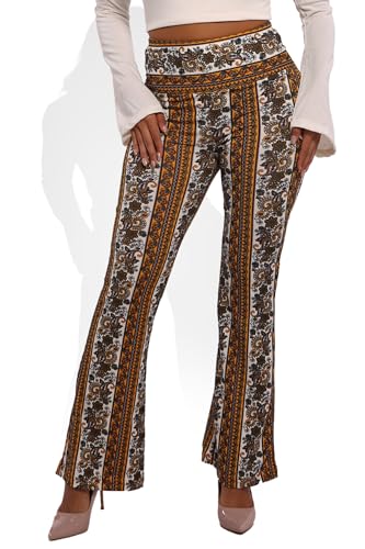 ShoSho Womens Flare Palazzo Pants Casual Boho Bell Bottoms Wide Leg Buttery Soft Bottoms3