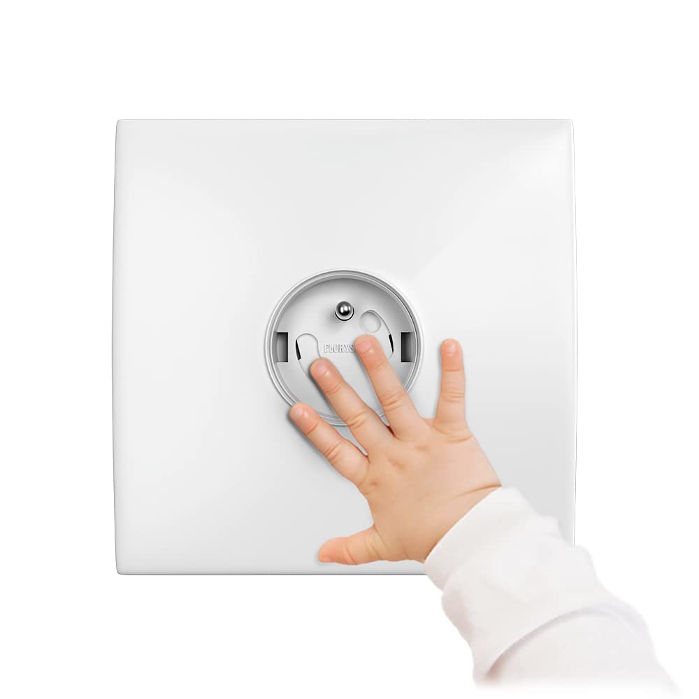 BLANC Pack x10 Cache Prise Bebe Prise Française - Système Automatique Sans Clef [ Adhésif 3M ] - Protection Bébé - Cache-Prise électrique Maison Puériculture (Blanc)