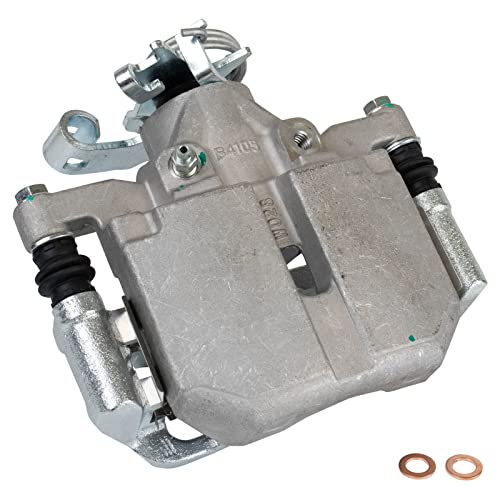Image of TRQ Rear Brake Caliper Set Zinc Coated Brackets Hardware Compatible with 2006-2011 Buick Lucerne 2006-2011 Cadillac DTS