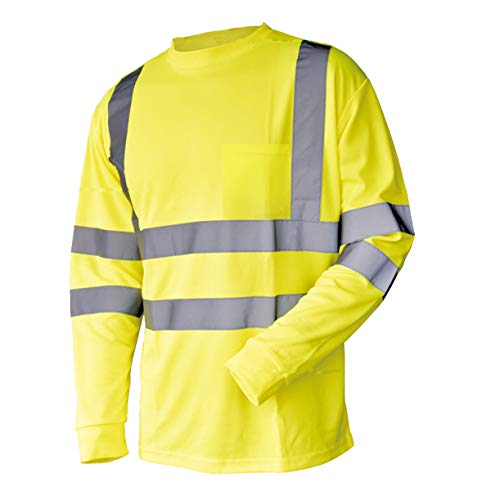 L&M Hi Vis T Shirt ANSI Class 3 Reflective Safety Lime Orange Short