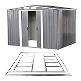Outdoor Storage Metal Garden Apex Roof Storage Shed 6ft x 4ft/8ft x 4ft/ 8ft x 6ft/10ft x 8ft Green Or Grey Color - Image 1