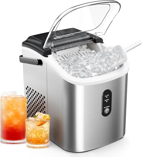 Image of EUHOMY Portable Ice Machine with Carry Handle, Auto-Cleaning，26.5lbs Per Day, 9 Cubes in 6 Mins, Ice Maker Countertop,for Home Camping RV
