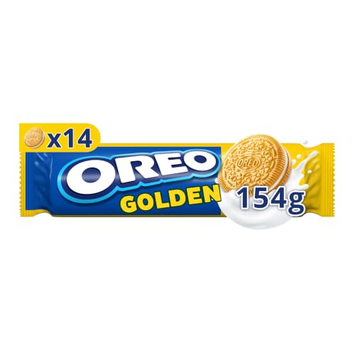 OREO Golden galletas rellenas sabor a vainilla, 14 galletas 154g